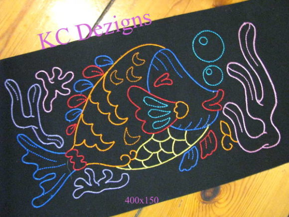 Colourline Fish 03 Embroidery Design