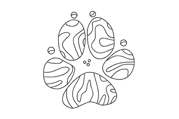 Dog Paw with Lines